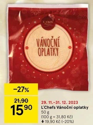Vánoční oplatky L'