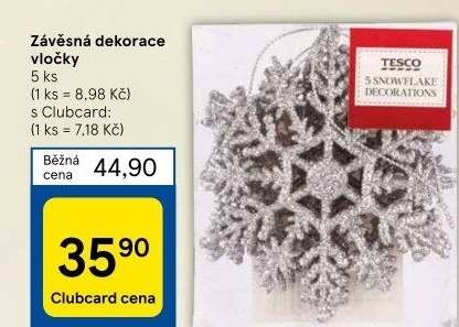 Vánoční závěsné dekorace Tesco