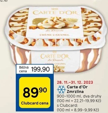 Zmrzlina ve vaničce Carte D'