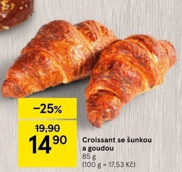 Croissant se šunkou a sýrem