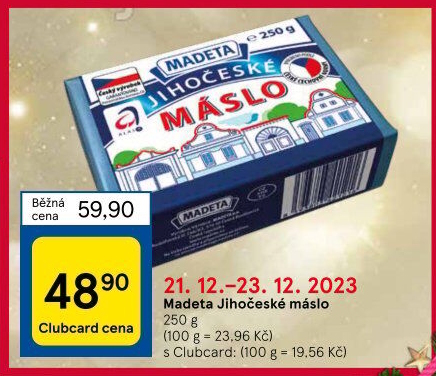 Máslo Jihočeské Madeta