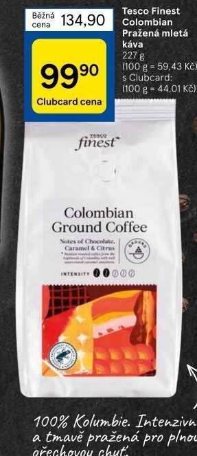 Mletá káva Colombian Tesco Finest