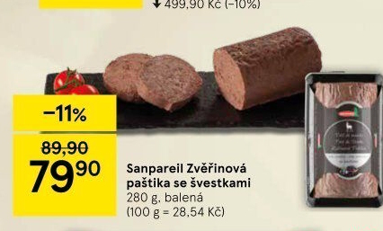 Paštika se srnčím masem, švestkami a brandy Sanpareil