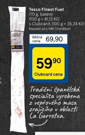 Salám Fuet Tesco Finest