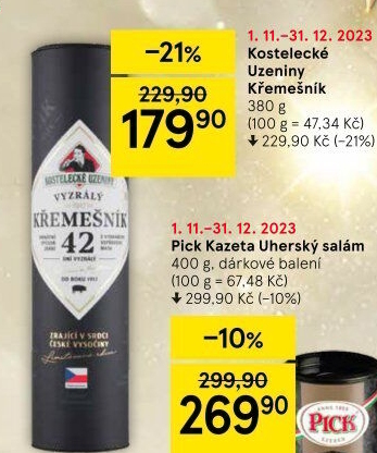 Salám Křemešník Kostelecké uzeniny - dárkové balení