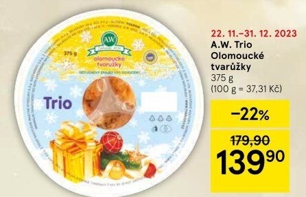 Sýr tvarůžky olomoucké trio A.W.