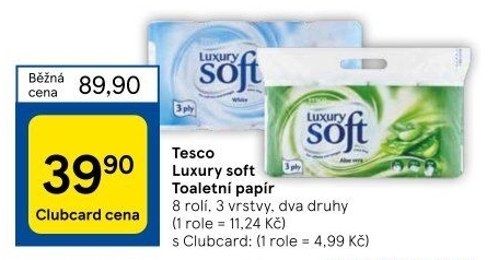 Toaletní papír 3vrstvý Luxury Tesco