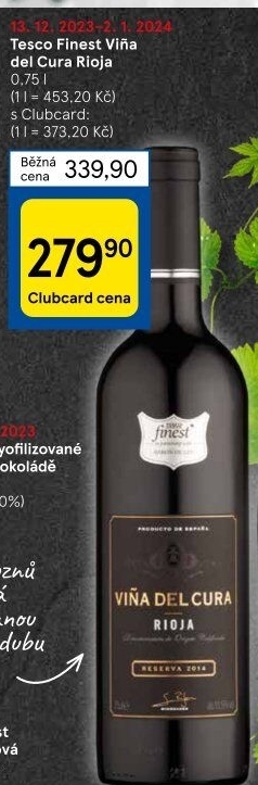 Víno Vińa del Cura Reserva Rioja Tesco Finest