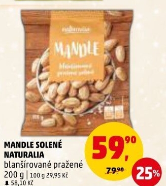 Mandle pražené Naturalia