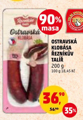 Ostravská klobása Řezníkův talíř
