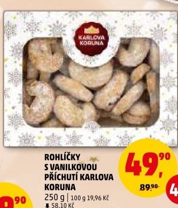 Rohlíčky vanilkové Karlova Koruna