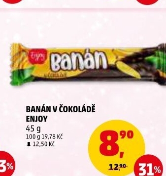 Tyčinka Banány v čokoládě Enjoy