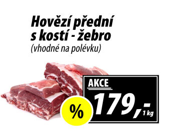 Hovězí přední s kostí - žebro
