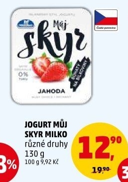 Dezert zakysaný ochucený Můj Skyr 0% Milko