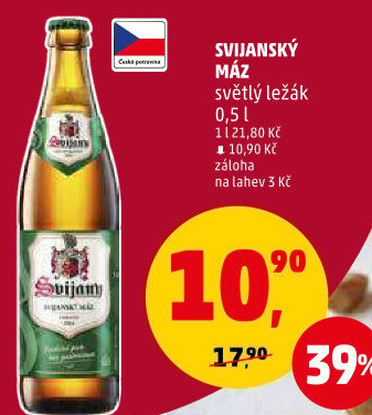 Pivo světlý ležák 11° Svijanský Máz Svijany