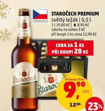 Pivo světlý ležák Premium Staročech