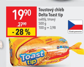 Toustový chléb Toast tip Delta