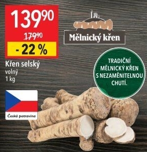 Křen čerstvý selský Mělnický
