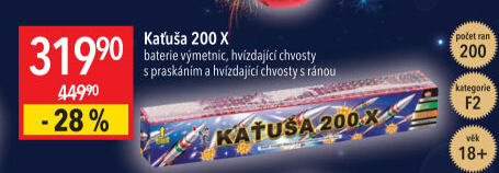 Ohňostroj Kaťuša 200 X Tarra