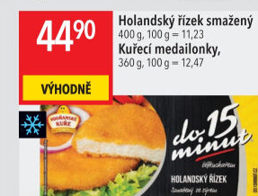 Řízek kuřecí holandský smažený mražený Vodňanské kuře