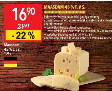 Sýr Maasdamer 45%