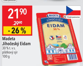 Sýr Eidam Jihočeský 30% Madeta
