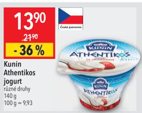 Jogurt ochucený řeckého typu Athentikos Mlékárna Kunín