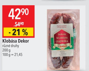 Klobása dekorovaná Skaličan