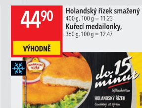 Řízek kuřecí holandský smažený mražený Vodňanské kuře