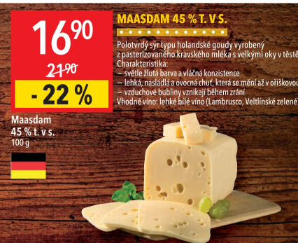 Sýr Maasdamer 45%