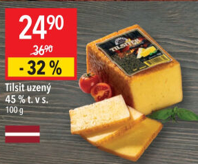 Sýr Tilsit uzený 45% Smiltene
