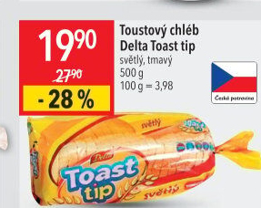 Toustový chléb Toast tip Delta