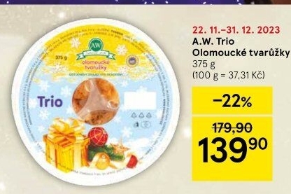 Sýr tvarůžky olomoucké trio A.W.