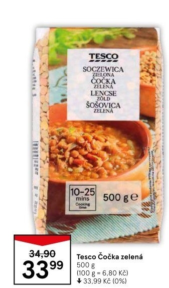 Čočka zelená Tesco
