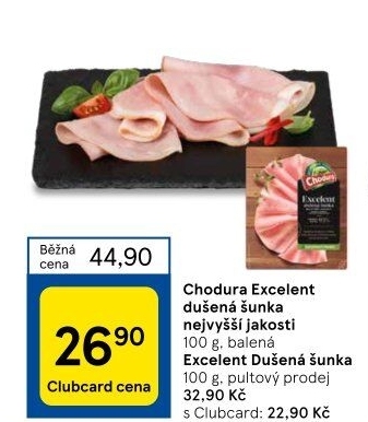 Dušená šunka nejvyšší jakosti Excelent Beskydské uzeniny Chodura