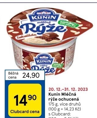 Mléčná rýže Mlékárna Kunín