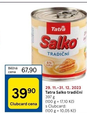 Mléko kondenzované Salko Tatra