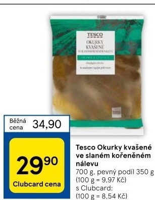 Okurky kvašené Tesco