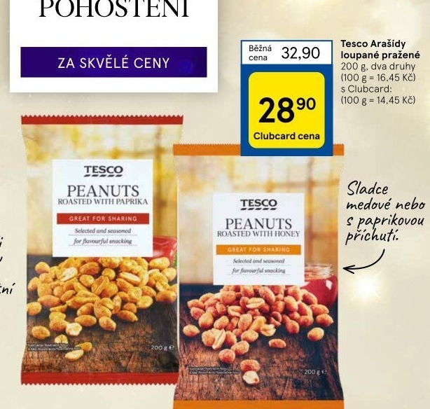Pražené arašídy Tesco