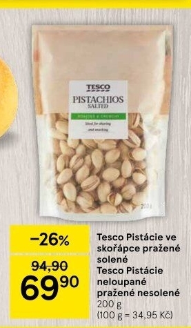 Pražené pistácie Tesco