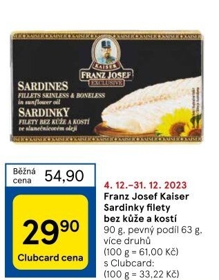 Sardinky filety Exclusive Franz Josef Kaiser