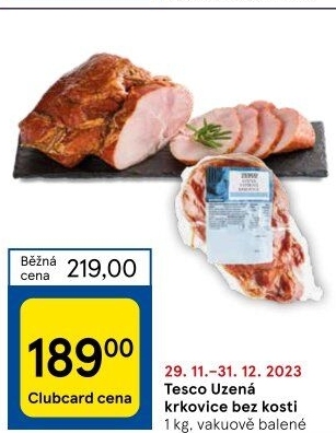 Uzená krkovice bez kosti Tesco