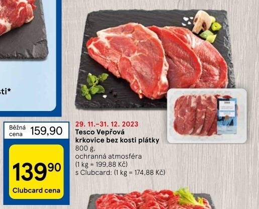 Vepřová krkovice bez kosti Tesco