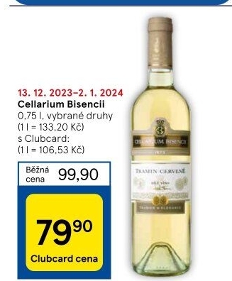 Vína Cellarium Bisencii Zámecké vinařství Bzenec