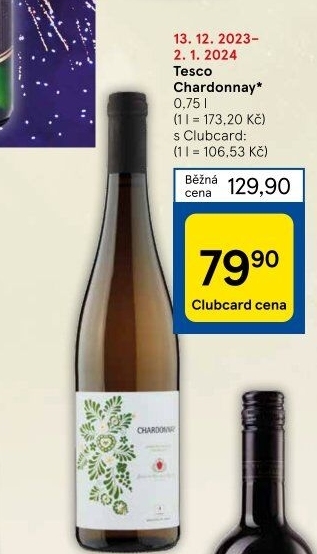 Víno Chardonnay Tesco