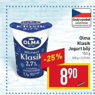 Bílý jogurt Klasik Olma