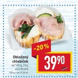 Obložený chlebíček