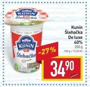 Šlehačka de luxe Mlékárna Kunín 40%