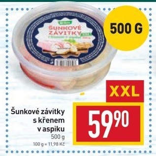 Šunkové závitky s křenem Delika