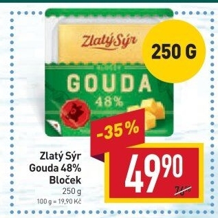 Sýr Gouda 48% Zlatý sýr Milkpol